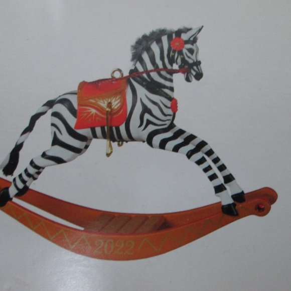 Hallmark 2022 Rocking Horse zebra Memories Christmas Tree Ornament NEW NIB - Picture 3 of 8